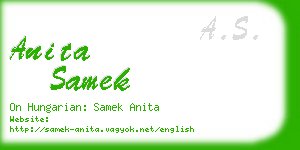 anita samek business card
